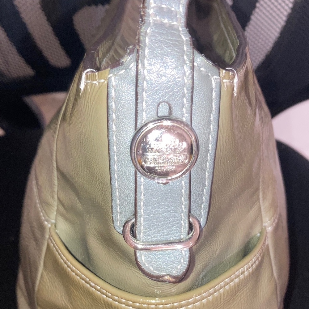 🌹4FER COACH MADISON CALF LEATHER OLIVE GREEN SHINY SATCHEL BAG. 2009 BUNDLE - Picture 4 of 14